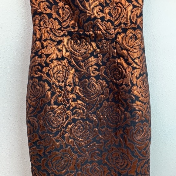 Betty Paige copper metallic 50s retro wiggle dress - Picture 4 of 10